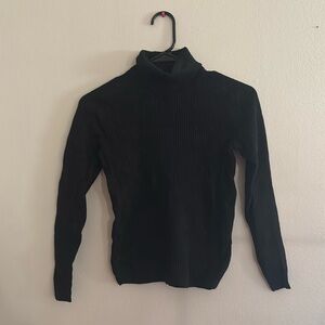 Everlane Black Ribbed Turtleneck Long Sleeve Sweater